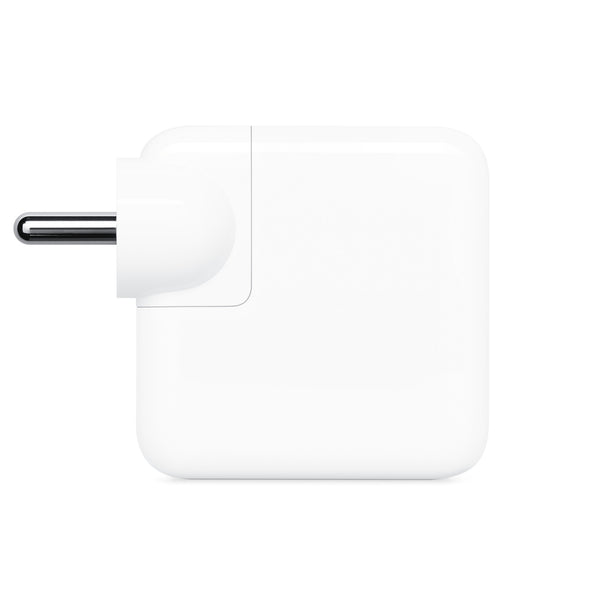 Apple 30W USB-C power adapter in white with compact design for fast charging