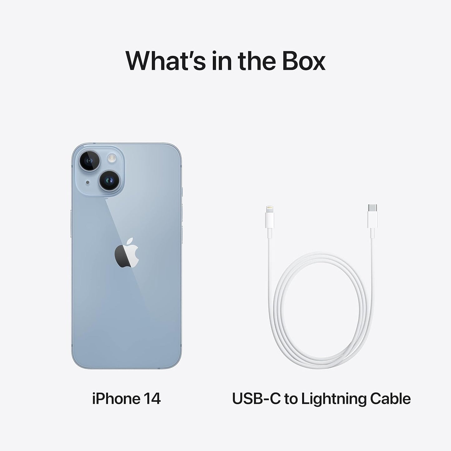 Buy iPhone 14 blue 128GB with USB-C to Lightning cable included in the box