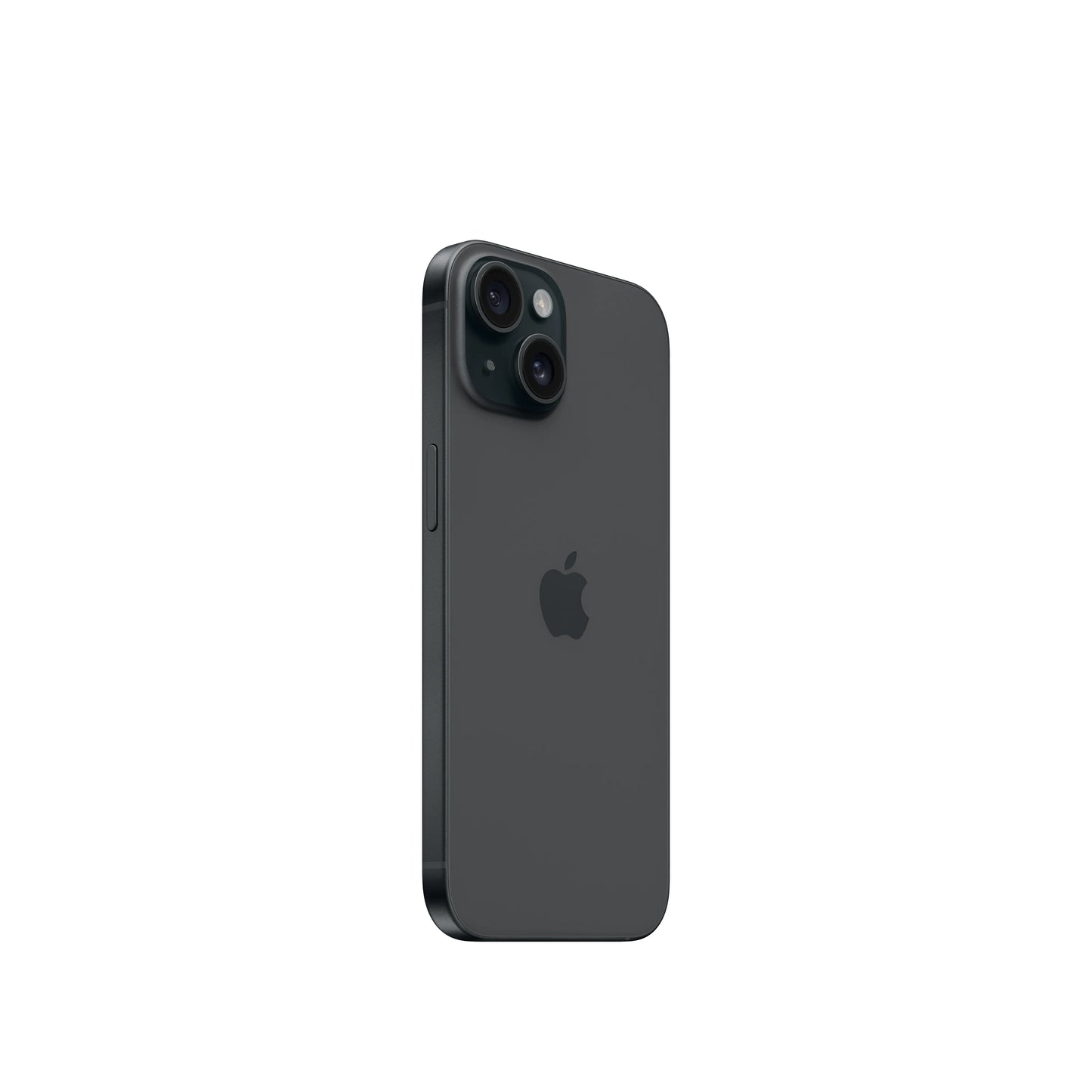 Apple iPhone 15 Black 128GB showing back side with dual camera and sleek design