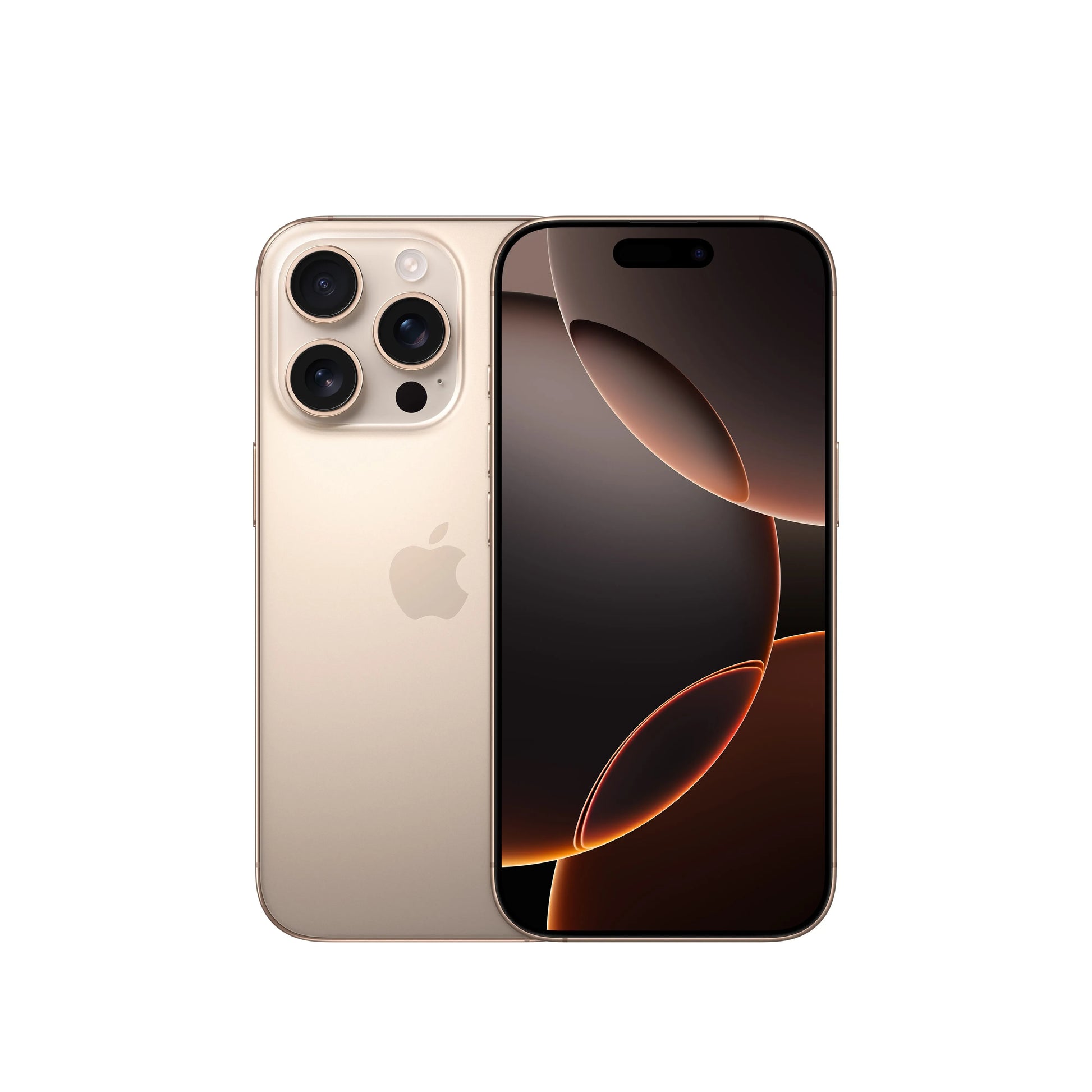 Apple iPhone 16 Pro 128GB in gold showing front display and triple rear cameras
