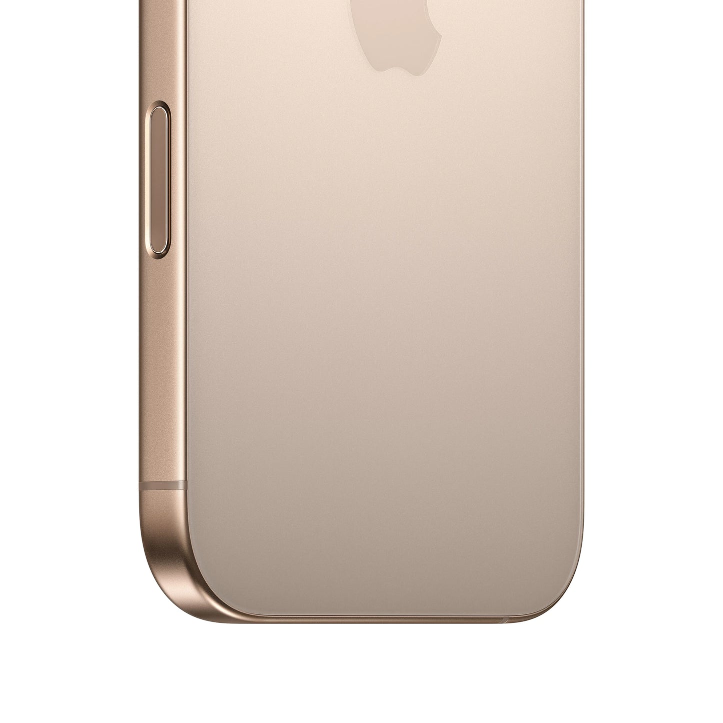 Close-up of gold Apple iPhone 16 Pro 128GB showing smooth metallic edge and side button