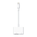 Apple Lightning Digital AV Adapter in white with HDMI and charging ports