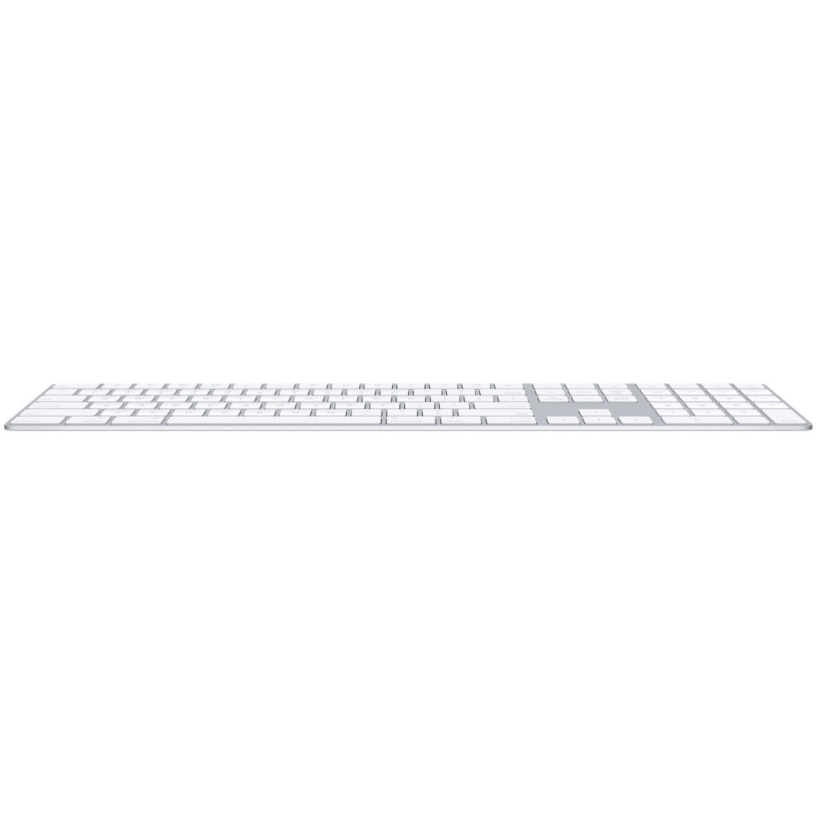 Apple Magic Keyboard with numeric keypad in white and silver design with low-profile keys