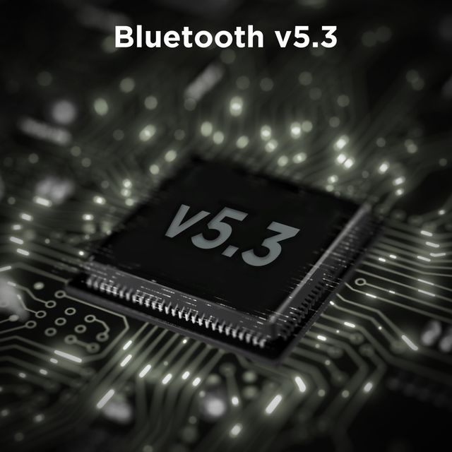 Close-up of Bluetooth v5.3 chip technology representing boAt Airdopes 138 Pro connectivity feature