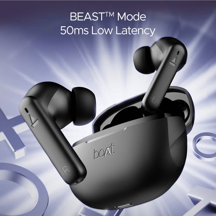 boAt Airdopes 170 wireless earbuds in black with charging case and low latency BEAST mode