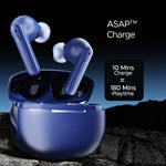 boAt Airdopes 170 wireless earbuds in blue with charging case and ASAP charge feature for extended playtime