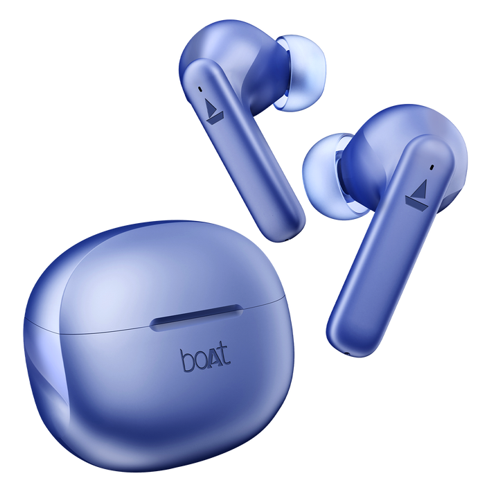 boAt Airdopes 170 wireless earbuds with charging case in blue color for hands-free audio