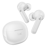 White boAt Airdopes 170 wireless earbuds with charging case for wireless audio convenience