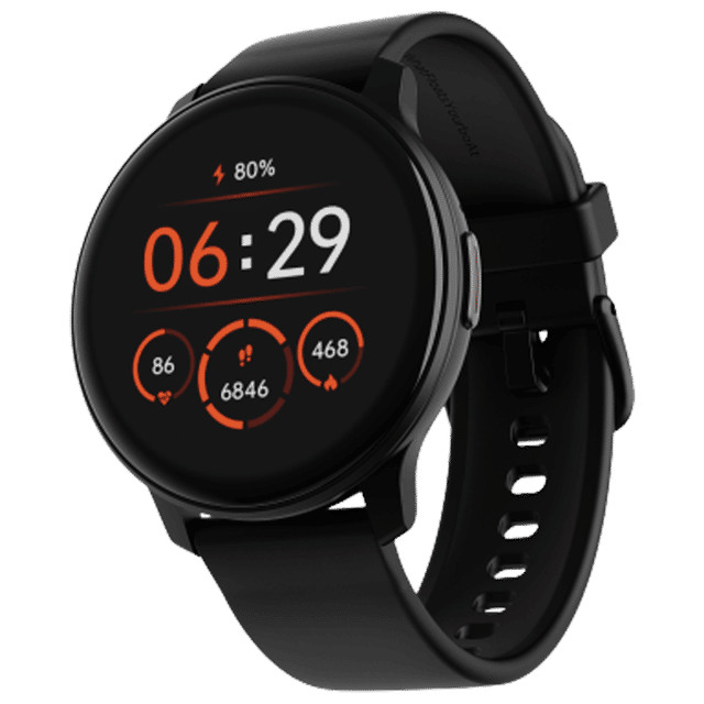 boAt Lunar Call smartwatch with round black dial and fitness tracking display