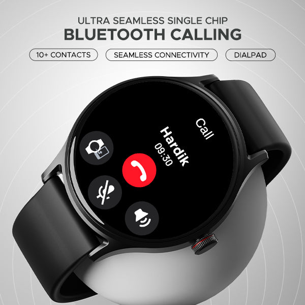 boAt Lunar Vista smartwatch with Bluetooth calling feature showing incoming call screen