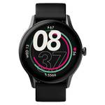 boAt Primia Ace smartwatch with black strap showing fitness tracking and digital time display