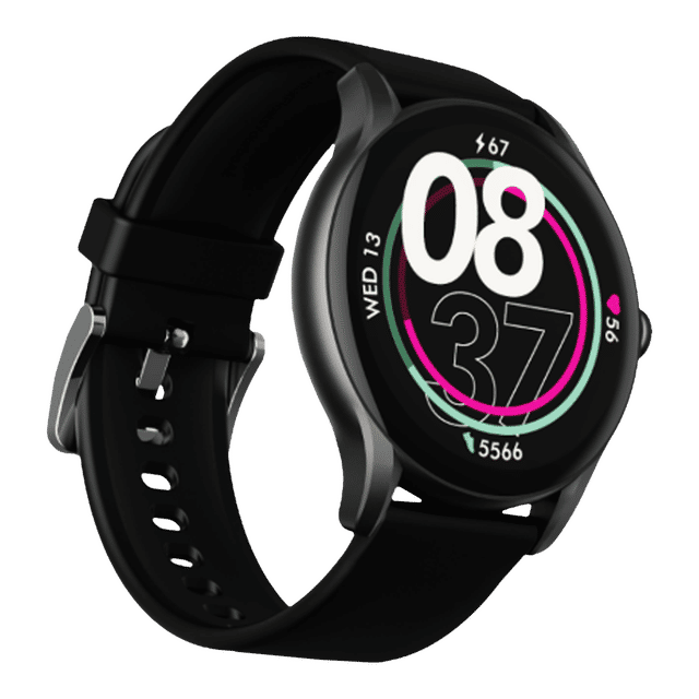 boAt Primia Ace smartwatch with black round dial and fitness tracking display