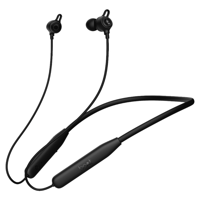 boAt Rockerz 109 wireless neckband in black with ergonomic earbuds and flexible neckband design