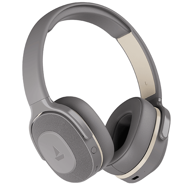 boAt Rockerz 425 wireless headphones in gray with comfortable ear cushions and adjustable headband