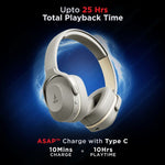 boAt Rockerz 425 wireless headphones in gray with up to 25 hours total playback time and fast Type C charging