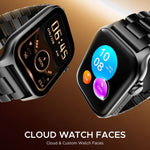 boAt Ultima Ember Smartwatch with cloud watch faces and custom display on black metal bands