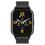 boAt Wave Magma smartwatch with black metal mesh strap and digital fitness tracking display