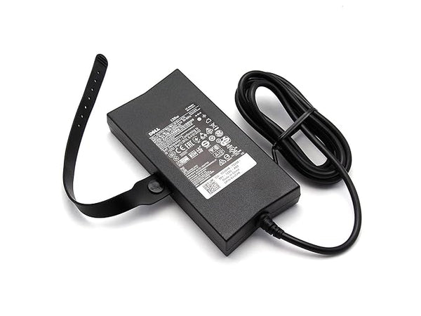 Dell 130W power adapter black rectangular charger with attached power cord