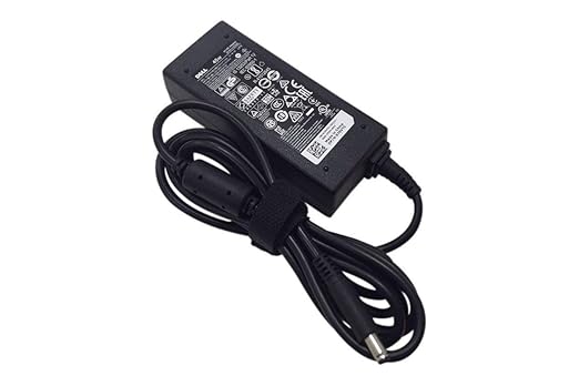 Dell 45W adapter charger with compact black power brick and attached cable for laptops