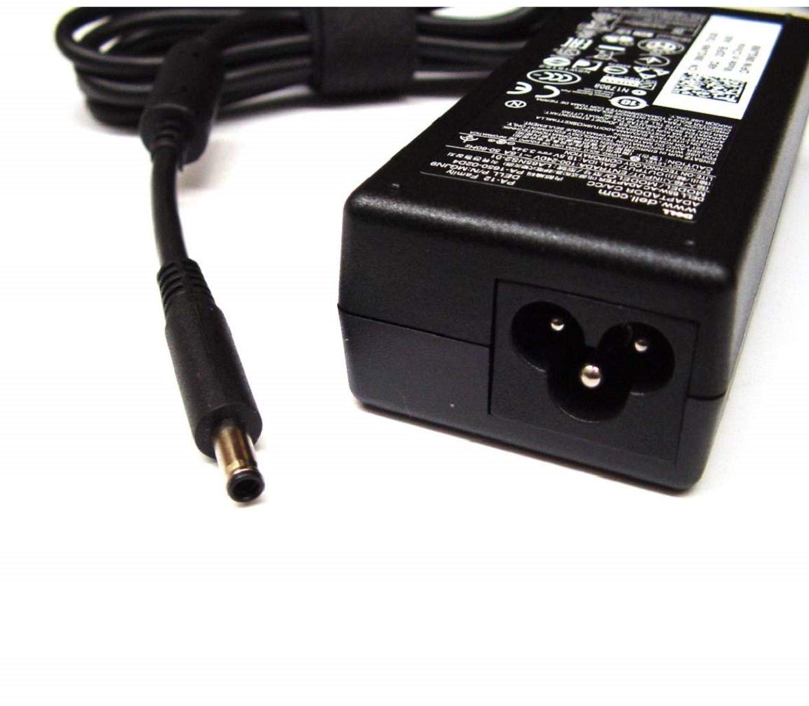 Dell 65W slim black power adapter with cable and connector plug for laptops