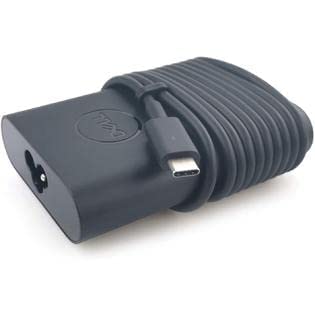 Dell 65W USB-C charger adapter with compact design and long cable for convenient laptop charging