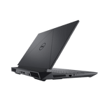 Dell G15 5530 gaming laptop black rear angled view showing cooling vents and slim chassis