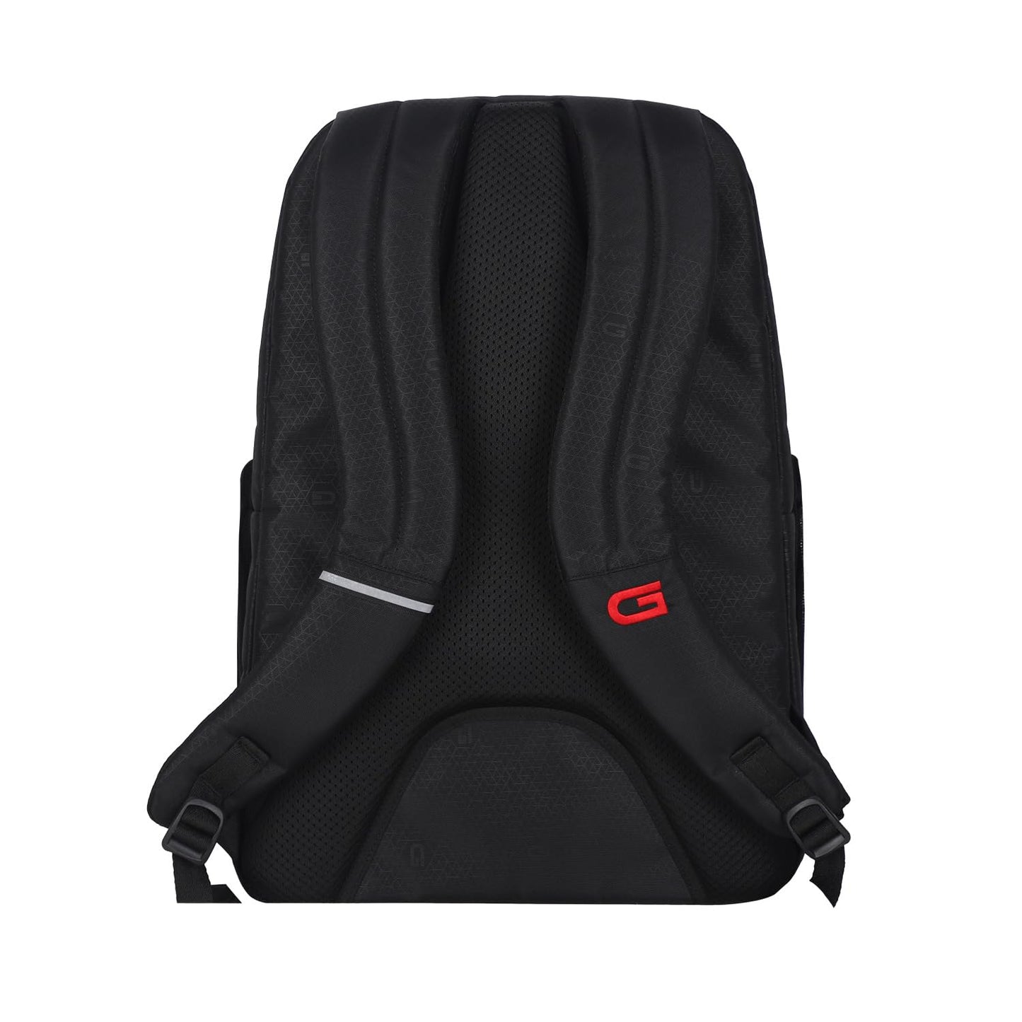 Back view of Dell G Series 17 inch laptop backpack showing padded shoulder straps and back panel