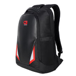 Dell G Series 17 inch laptop backpack in black with red and white accents and padded shoulder straps