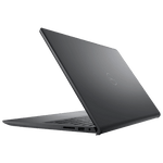 Sleek black Dell Inspiron 15 3535 laptop partially open showing side ports and keyboard