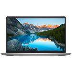 Dell Inspiron 3530 laptop with slim silver chassis and thin bezels showing mountain lake wallpaper