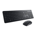 Dell KM3322W wireless black keyboard and mouse combo with full-size layout and ergonomic design