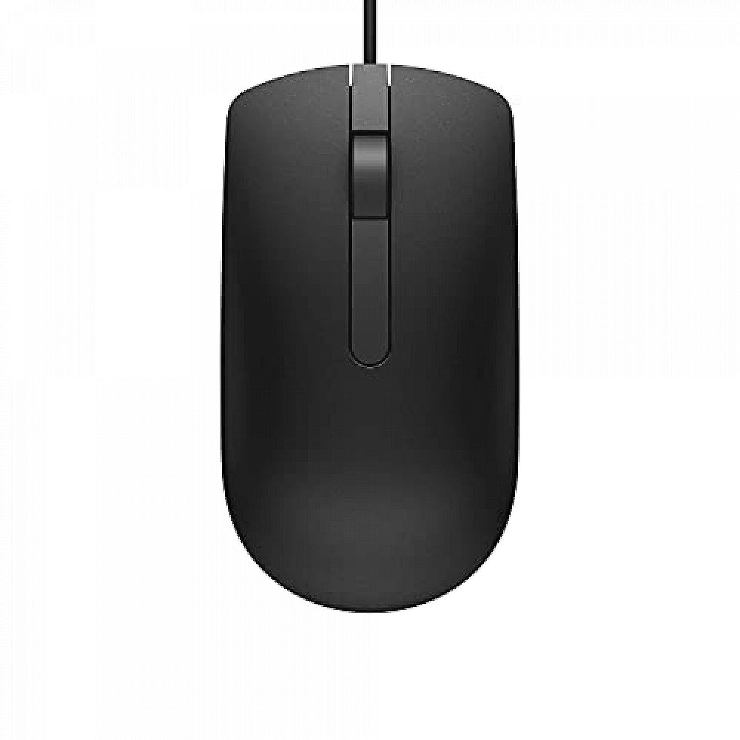 Black wired Dell MS116 optical mouse with scroll wheel and ergonomic design