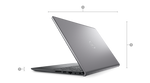 Sleek silver Dell Vostro 3520 laptop partially open showing side ports and back cover design
