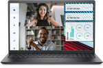 Dell Vostro 3520 laptop with i3 processor showing video call and data analytics on screen