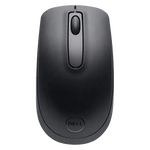 Dell WM118 Wireless black computer mouse with scroll wheel and ergonomic design