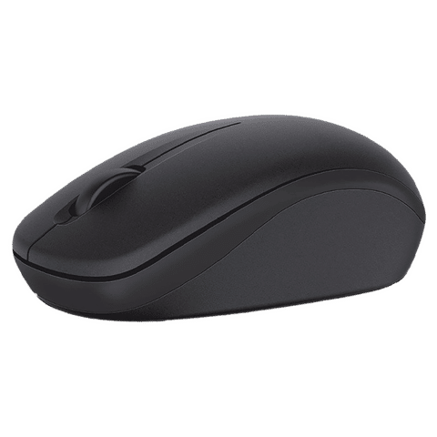 Black Dell WM126 Wireless mouse with ergonomic design and scroll wheel for laptop users
