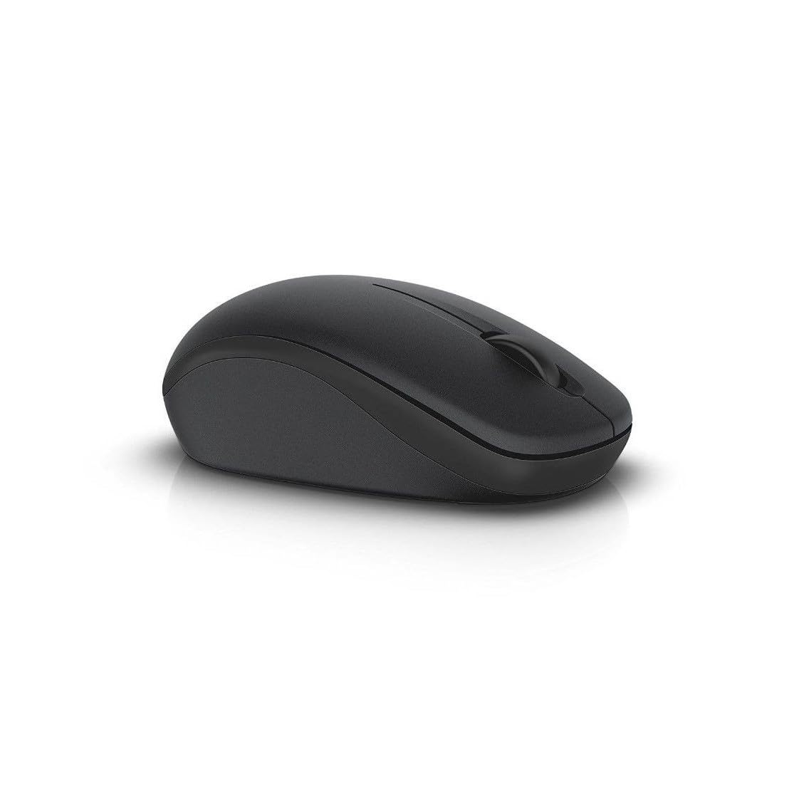 Black Dell WM126 Wireless mouse with ergonomic design and smooth scroll wheel