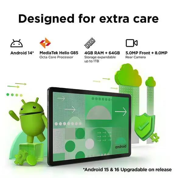 Lenovo Tab 10.1 (ZAEJ0054IN) | 4GB RAM, 64GB eMMC, WUXGA IPS Display