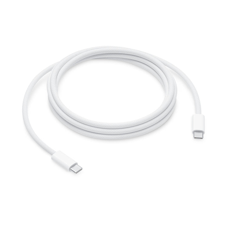 Apple 240W USB-C charging cable in white with USB-C connectors on both ends