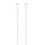 Apple 60W USB-C charging cable with white braided design and USB-C connectors on both ends