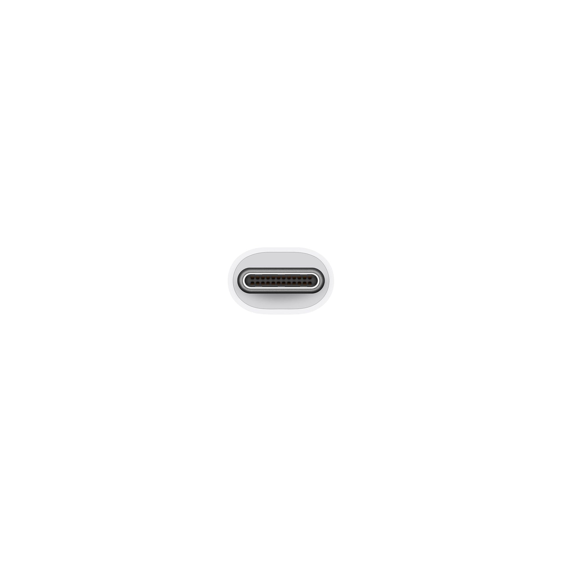 Apple digital AV multiport adapter USB-C connector close-up on white background