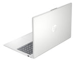 Silver HP 15-fd1097TU laptop partially open showing keyboard and HP logo on lid