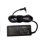 HP 65W laptop charger adapter with black power cord and blue tip connector