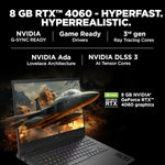 HP Gaming Omen 16 laptop with 8 GB RTX 4060 GPU, NVIDIA G-SYNC, and advanced ray tracing features