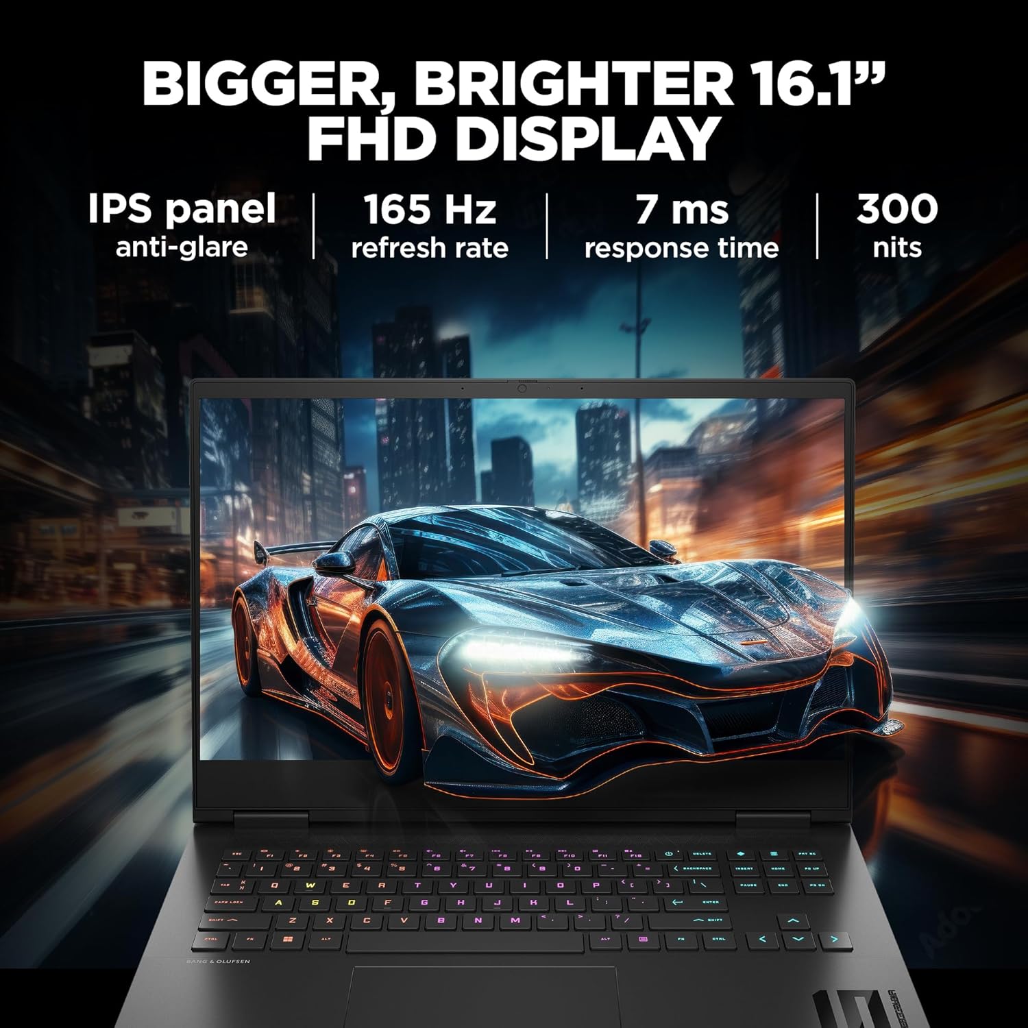 HP Omen 16 Gaming Laptop with 16.1 inch FHD anti-glare display 165 Hz refresh rate and RGB keyboard