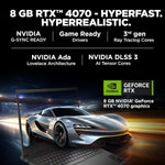 HP Omen 16 gaming laptop featuring 8 GB RTX 4070 graphics with NVIDIA G-SYNC and ray tracing technology