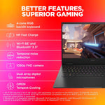 HP Omen 16 gaming laptop with 4-zone RGB backlit keyboard and gaming screen display