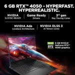 HP Omen 16 Gaming Laptop with 6 GB RTX 4050 graphics showing vibrant spaceship on screen