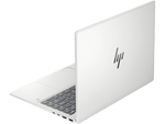 HP Pavilion Plus14 laptop i5-1335U in silver with slim design and backlit keyboard partially open