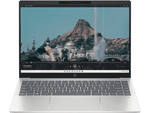 HP Pavilion Plus14 laptop i5-1335U with silver body showing a video playback on screen